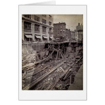 Subway Excavation Seventh Ave and 24-25th NYC Greeting Cards