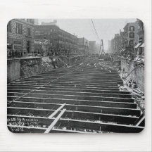 Subway Excavation Seventh Ave New York City 1913 Mousepad