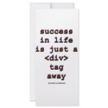 Success In Life Is Just A <Div> Tag Away (Humour) rack cards