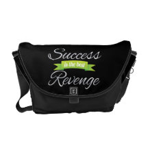 Success is the Best Revenge Green Courier Bags