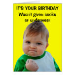 Success kid birthday card