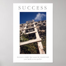 SUCCESS motivational LADDER poster print