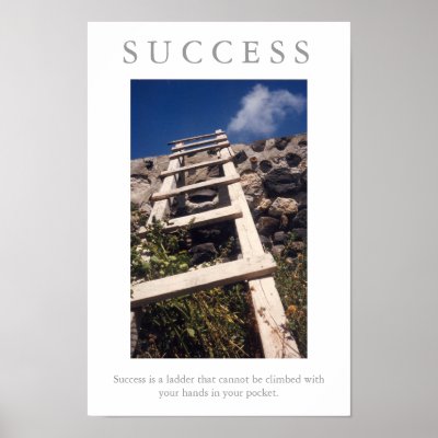 SUCCESS motivational LADDER poster print by jesterbryanc