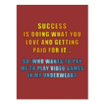 Success - Play Video Games Post Cards