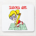 Sudoku Girl Blonde Hair Mouse Mats