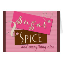 Sugar and spice baby shower invitation card