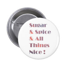 Sugar and Spice Pink Button