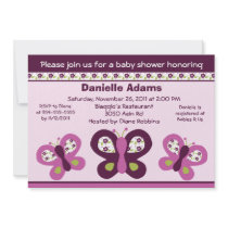Sugar Plum Butterflies #2 Baby Shower Invitations