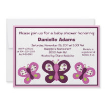 Sugar Plum Butterflies Baby Shower Invitations
