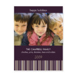 Sugar Plum Stripes • Christmas Photo Postcard