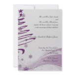 Sugar Plum Tree and Snowflakes in Purple invitations