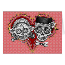Sugar Skull Couple Cards