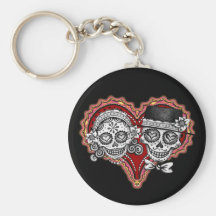 Sugar Skull Couple Keychain