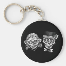 Sugar Skull Couple Keychain