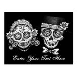 Sugar Skull Couple Postcard - Add Your Own Text!