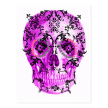 SUGAR SKULL IN VINES PRINT POST CARDS