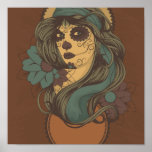 Sugar Skull Lady art Design posters