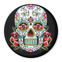 sugar skull refrigerator magnets