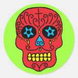 Sugar Skull Man Round Stickers