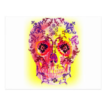SUGAR SKULL PSYCHEDELIC PRINT POSTCARD