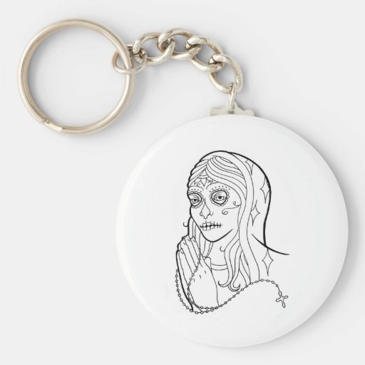 Sugar Skull Virgin Keychain