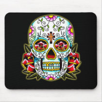 Sugar Skull w/ flowers Mouse Pads