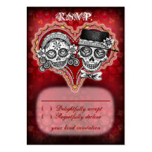 Sugar Skull Wedding RSVP Cards Business Card