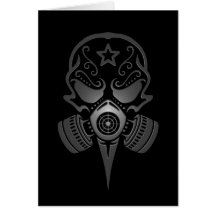 Sugar Skull with Gas Mask Cards