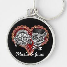 Sugar Skulls Keychain - Customise w/your names!