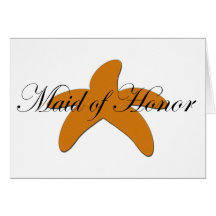 Sugar Starfish Maid of Honour Greeting Cards