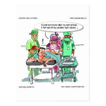 Sugeon Loses Cell Phone Funny Gifts Tees Mugs Etc Post Card