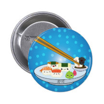 Suhsi Platter Pinback Buttons