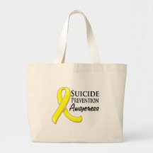 Suicide Prevention Awareness Ribbon Canvas Bag