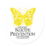 Suicide Prevention Butterfly Round Sticker