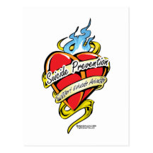 Suicide Prevention Tattoo Heart Post Cards