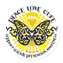 Suicide Prevention Tribal Butterfly stickers