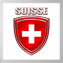 Suisse logo shield emblem flag of Switzerland Posters
