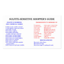 Sulfite-Free Shopper's Guide Business Card Template