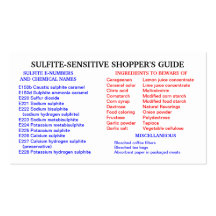Sulfite-Free Shopper's Guide Business Cards