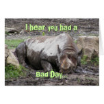 Sulking Rhino Greeting Card