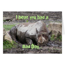 Sulking Rhino Greeting Card