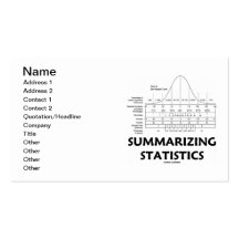 Summarising Statistics (Bell Curve Distribution) Business Card Templates