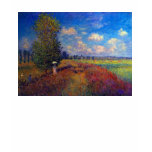 Summer art impressionist poppy fields by Monet t-shirts
