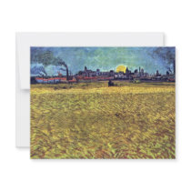 Summer At Arles (Wheat Field) At Sunset By Vincent Custom Announcement