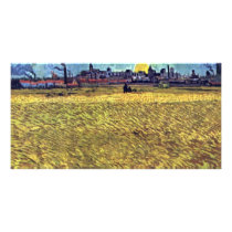 Summer At Arles (Wheat Field) At Sunset By Vincent Personalized Photo Card