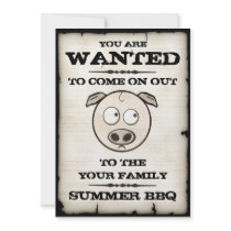 Summer BBQ Wanted Invitations