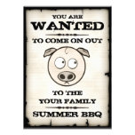 Summer BBQ Wanted Invitations
