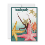 Summer BEACH PARTY Cottage STARFISH Invitation