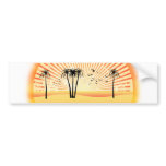 Summer Beach Scene: Vector Drawing bumper stickers