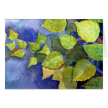 Summer Birch Leaves Card